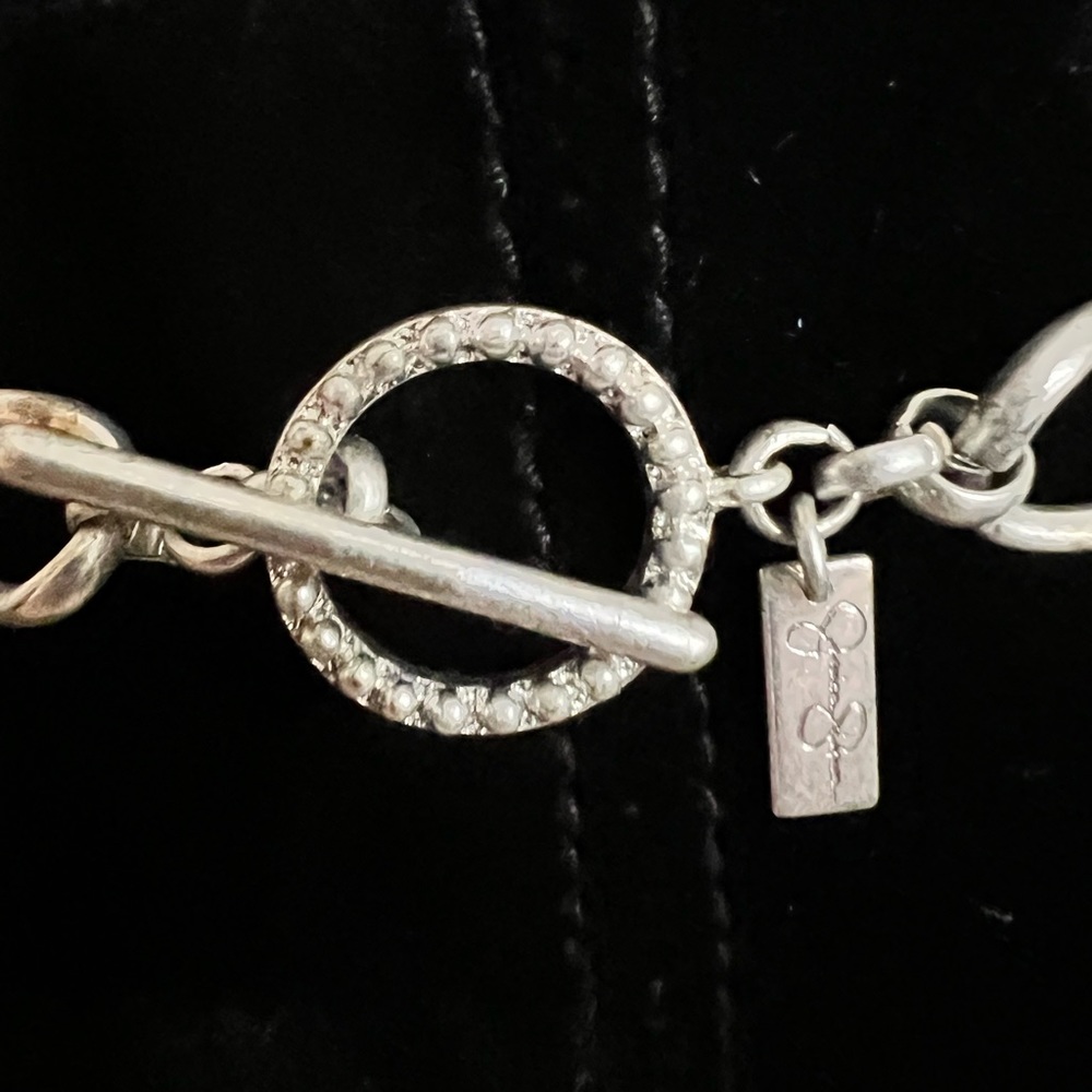 Jessica Simpson Silver Tone Flower Necklace & Bracelet Set - Picture 9 of 11